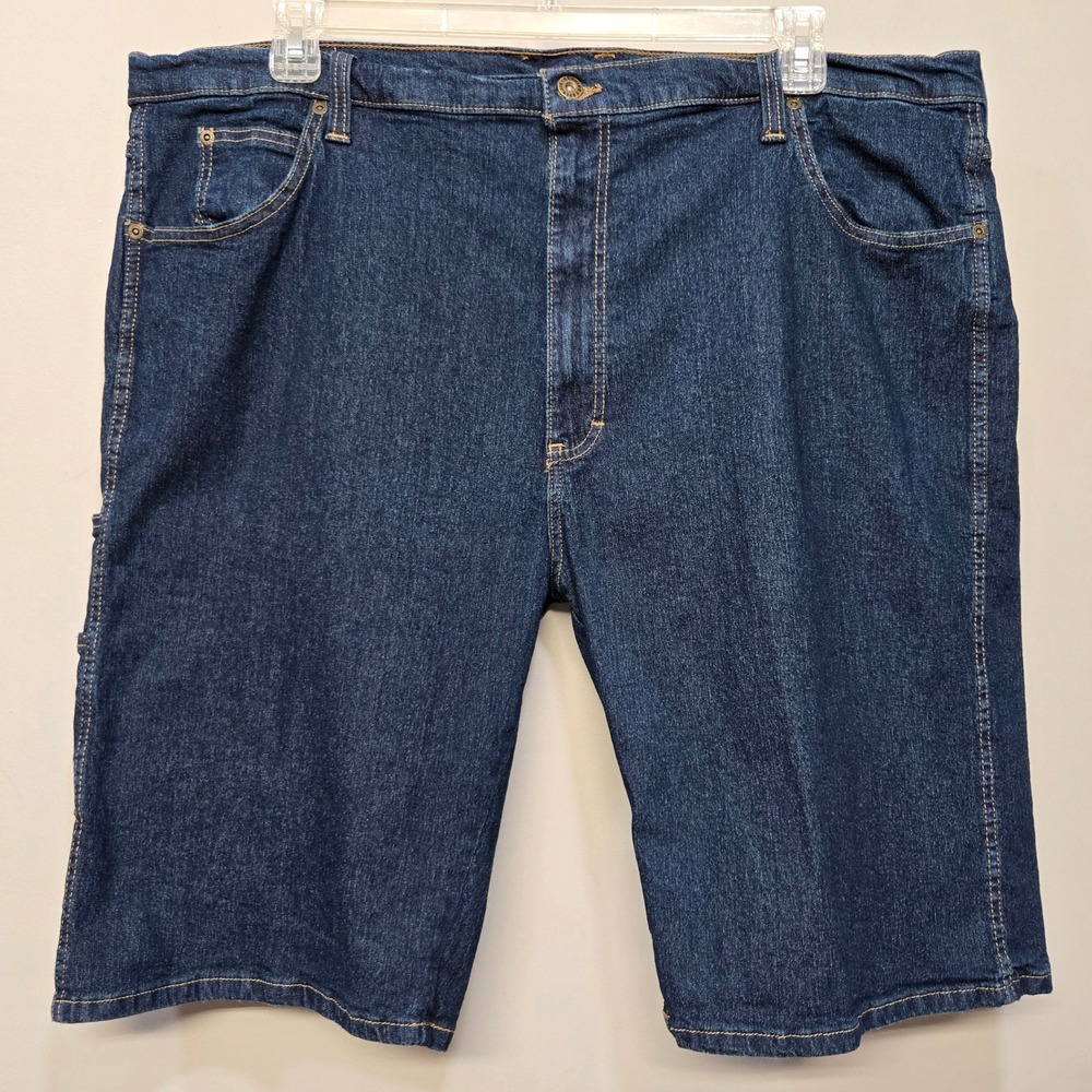Dickies Denim Jort Jean Carpenter Shorts Men Size 42 Dark Wash 12" Inseam Baggy‎